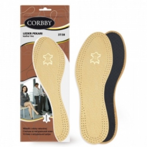 Стельки Corbby - Линия Элегант - Leder Pekari кожаные для модельной обуви - арт.corb1001c упаковка 5 шт